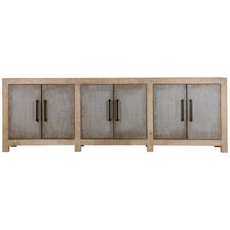 Dovetail Furniture Merwin 109Inch Reclaimed Pine 2 Tone 6Door